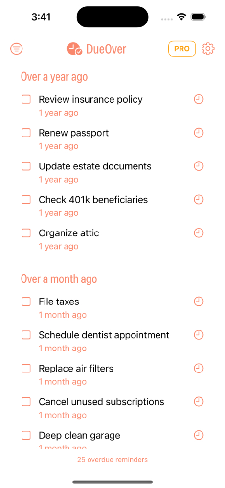 DueOver screenshot 1